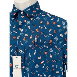 NWT Southern Tide Men's Backyard BBQ‎ Intercoastal Short Sleeve Sport Shirt S